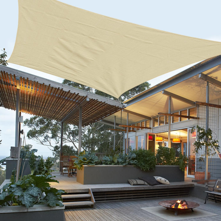 Toldo vela 3x4m retangular para Terraço jardim Camping cor areia