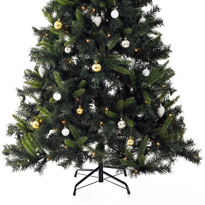 Árvore de Natal Artificial Árvore 180 cm com Suporte 745 ramas 200 Luzes LED