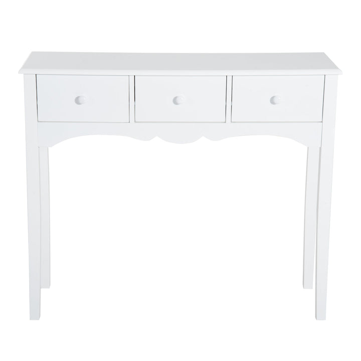 Mesa consola tipo aparador com 3 Gavetas em Cor Branco e Material Madeira 100x32x85cm