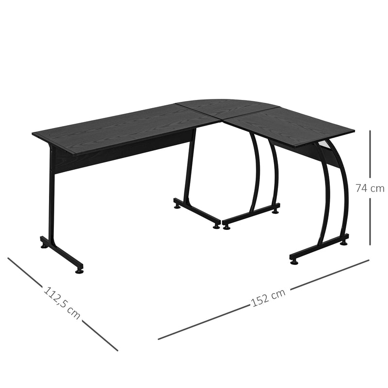 Secretária em forma de L Minimalista Espaço Grande 112,5x152x74 cm