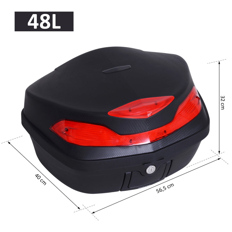 Baú Universal de Motocicleta 48L Com Chaves e Acessórios Topcase para Capacete de Motocicleta Motocicleta Ciclomotores Scooter