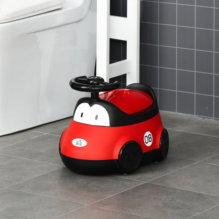 Bacio para Bebé de 6-36 Meses Bacio de Aprendizagem Treinamento Portátil em Forma de Carro com Tampa Volante Fácil de Limpar Carga 50kg 40x27,5x29,1cm Vermelho