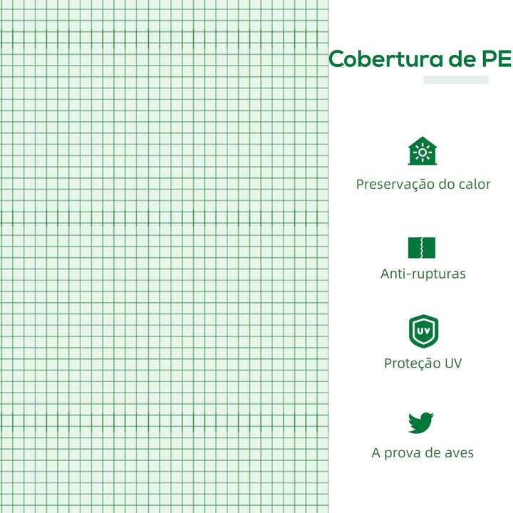 Estufa 119x60x60cm Estufa de Jardim com 2 Janelas Enroláveis para Cultivo de Plantas Verduras Flores Verde Translúcido