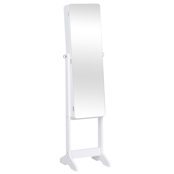 Armário para Joias Luzes LED de luz Reclinável Madeira 30x36x146cm cor Branco