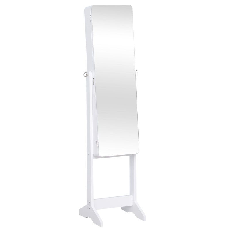 Armário para Joias Luzes LED de luz Reclinável Madeira 30x36x146cm cor Branco