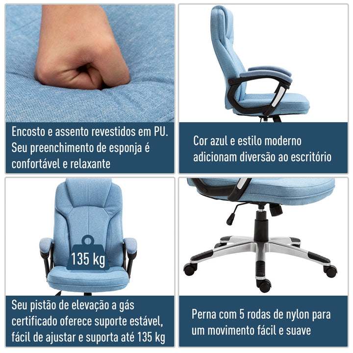 Cadeira de escritório Poltrona giratória Poltrona de escritório Altura ajustável ergonômica 110-120cm Carga 135kg