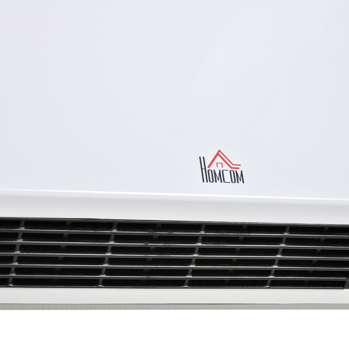 Aquecedor Cerâmico de Parede 1000W/2000W com Controle Remoto 3 Modos de Aquecimento Temporizador de 12h Termostato e Proteção contra Superaquecimento 45x18,6x11,5cm Branco