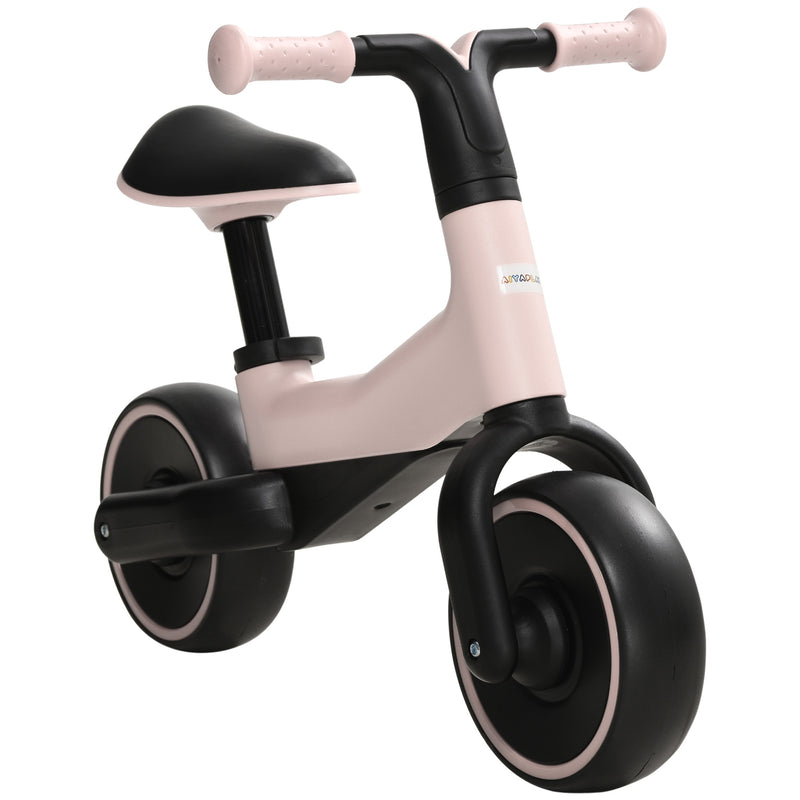 Bicicleta sem Pedais para Crianças acima de 18 Meses Bicicleta Infantil para Bebé com Assento Ajustável em 30-36,5 cm Rodas de Ø19 cm Carga 25 kg 66,5x34x46,5 cm Rosa