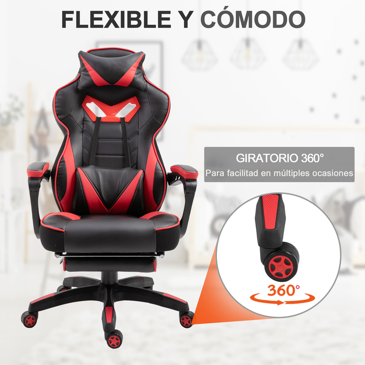 Cadeira Gaming com pousa pés