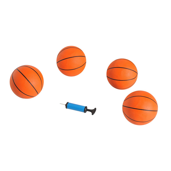 Conjunto de tabelas de Basquetebol Dobráveis e Portáteis de aço Cor Preto e Branco 205x110x205 cm