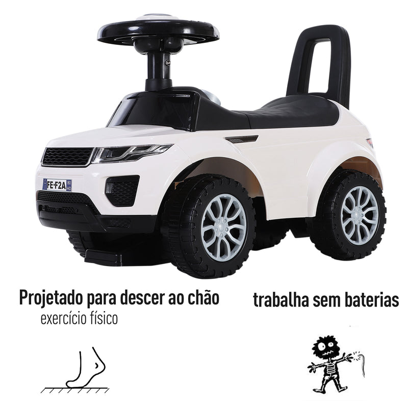 Carro andador para bebé sem Pedais com Alto-falante 60x38x42cm branco