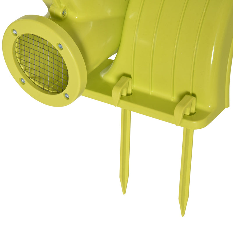 Insuflador Elétrico de 450W para Castelo Inflável Ventilador de Ar Industrial para Brinquedos Infláveis 35x26x33,5cm Amarelo e Verde