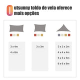 Toldo vela retangular 3x3m para varanda Jardim roteção UV resistente à água poliéster cor areia