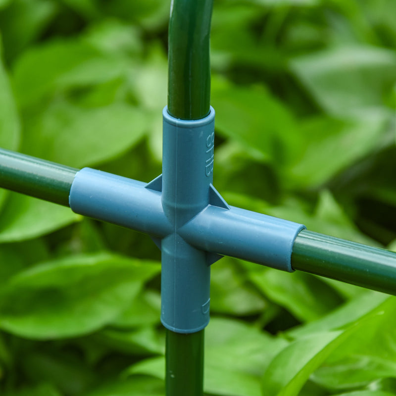 Estufa de Jardim Terraço 270x90x90 cm Tipo Casa Tubo de Aço com 3 Janelas Estufa Pequena para Cultivo de Plantas Branco Translúcido