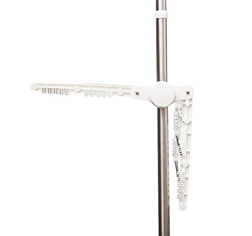 Estendal de Roupa tipo Pendurador Móvel Branco e Aço Inoxidável (80-142) x 55 x 178 cm