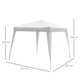 Tenda Dobrável para Exterior 3x3m para Jardim Parque de Campismo Festa Loja Eventos – Cor branco mate com tonalidade cinzenta– Aço e Oxford