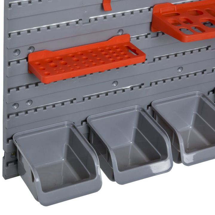 Organizador de ferramentas com caixas e ganchos 63,5x22,5x95,5cm cinza e vermelho