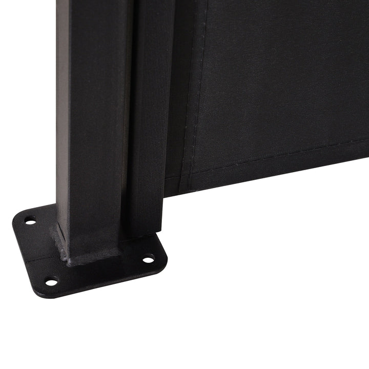 Toldo Lateral Retrátil para Terraço de Jardim ou Pátio Poliéster 350x180cm Cinza Escuro