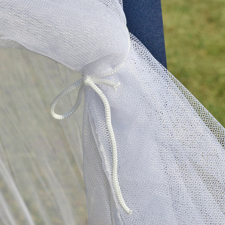 Tenda de Jardim 3x3m Tenda com 4 Partes Laterais Rede Mosquiteira com Zíper Proteção UV para Patio Azul