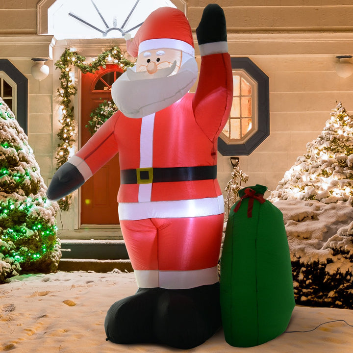 Pai Natal Inflável Decoração de Natal Com LED Soprador de Luz 150 × 60 × 240cm