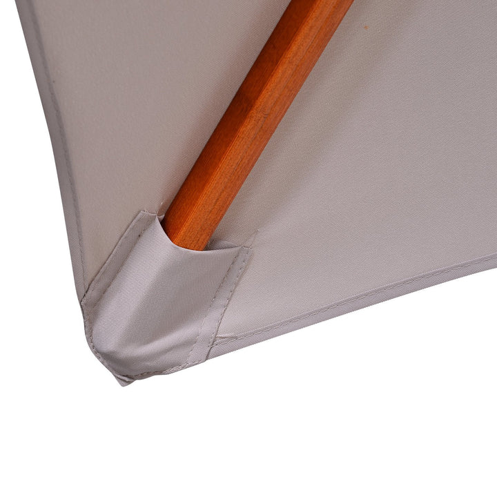 Grande Guarda-sol de jardim com design de dois níveis poliéster 300x300x297 cm - Cinza Claro