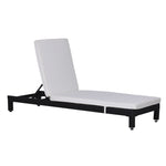 Conjunto de 2 espreguiçadeiras vime Chaise Longue com Almofadas Acolchoadas À Prova D'Água