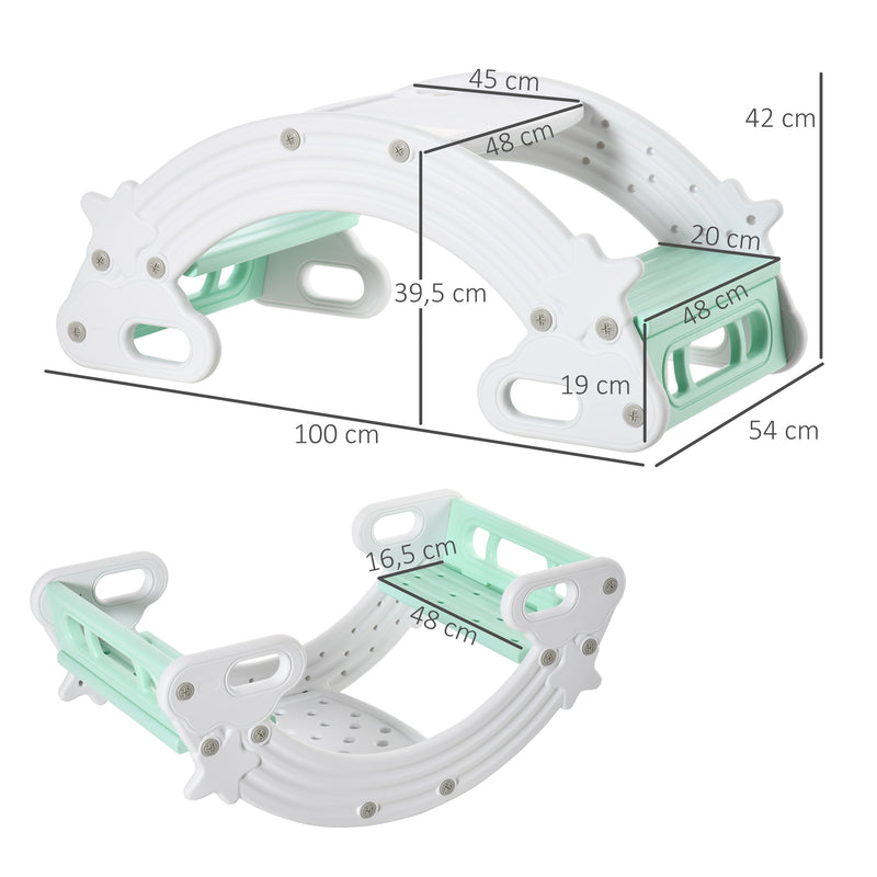 Baloiço 2 em 1 para Crianças acima de 18 Meses Mesa e Cadeira Infantil com Apoio para Braços Carga Máxima 50kg por Assento para Interiores 100x54x42cm Cinza