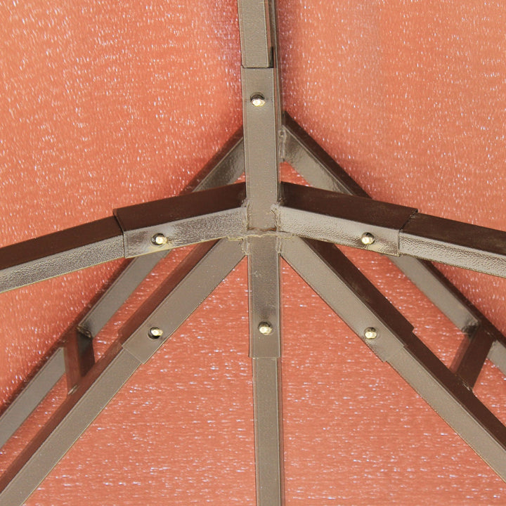 Pérgola de jardim 2.9x3.9x2.8m Impermeável Marco de Alumínio com Parede Lateral e Mosquiteira para Festa Eventos