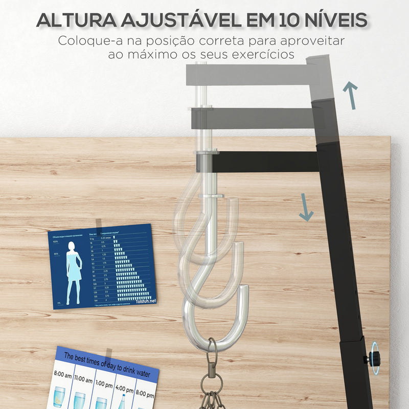 Suporte para Saco de Boxe de Pé Suporte para Saco de Boxe Dobrável com Altura Ajustável para Treinamento em Ginásio Casa Carga Máxima 60 kg 170x90x182-225 cm Preto