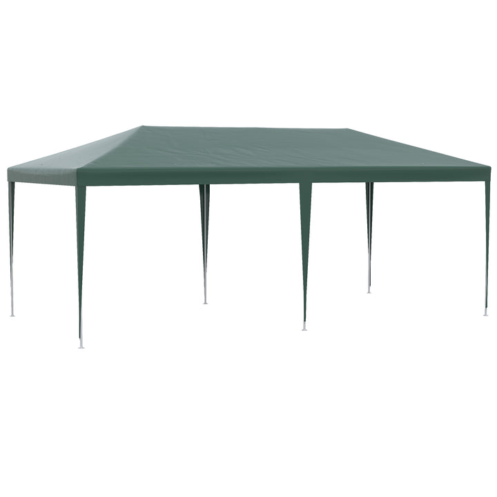 Tenda para Festas 585x295x255 cm com 4 Paredes Laterais e 2 Janelas Pérgola de Exterior com Estrutura de Aço para Festas Eventos Casamentos Verde