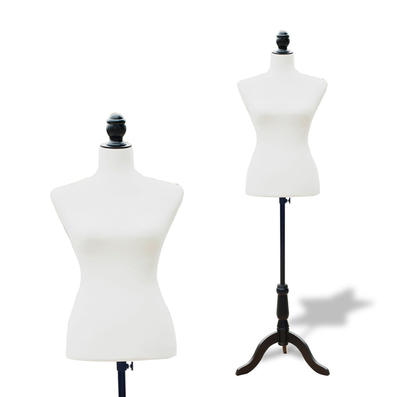 Manequim Feminino de Costura Busto de Senhora para Modistas Exibição Altura Ajustável a 130-168cm Branco