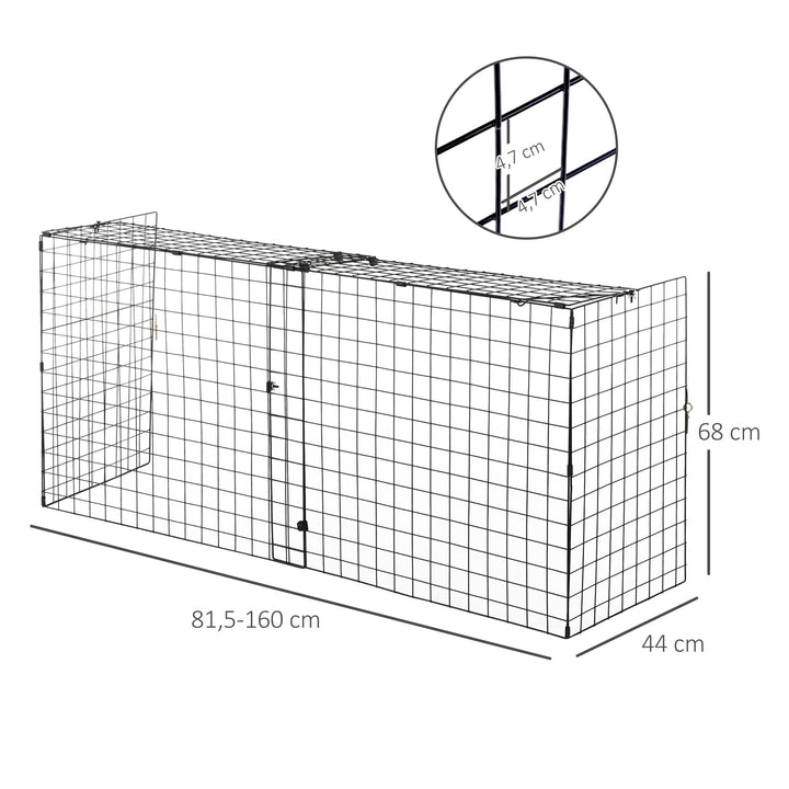 Protetor de Lareira com Comprimento Ajustável Barreira de Segurança para Lareira com Grade de Metal 81,5-160x44x68cm Preto