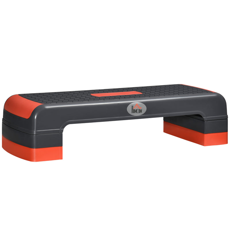 Plataforma Step Fitness Step de Aeróbico com Altura Ajustável de 10/15/20cm Plataforma de Exercício em Casa Ginásio Oficina Carga 150kg 78x28x20cm Vermelho e Cinza