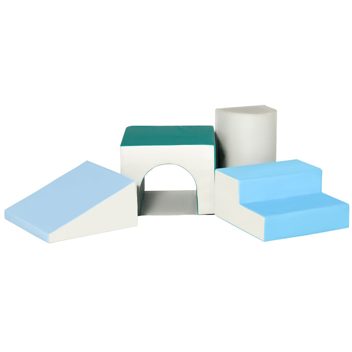Conjunto de 4 Blocos de Espuma para Crianças de 1-3 Anos Figuras de Construção Brinquedo de Aprendizagem Infantil Estofado em PU 150x50x39cm Multicor