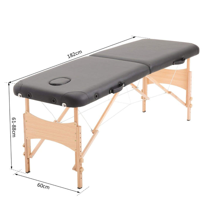 Marquesa Madeira Dobrável 182 x 60 cm Tatuagem Terapia Sofá-Cama Preto NOVO