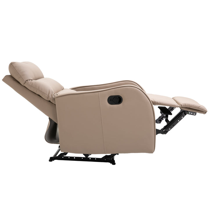 Poltrona Relax com reclinação manual até 160 ° com apoio para os pés retrátil Esponja de densidade estofada em PU 65x89x100cm
