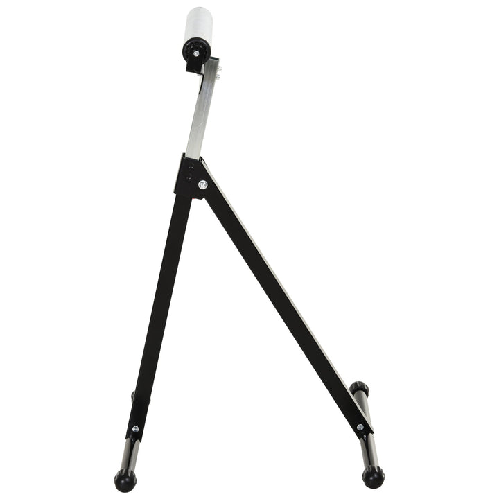 Cavalete Telescópico com Rolo Dobrável e Altura Ajustável entre 68-110cm com Manivela de Bloqueio Carga Máx. 60/90kg Preto e Prata