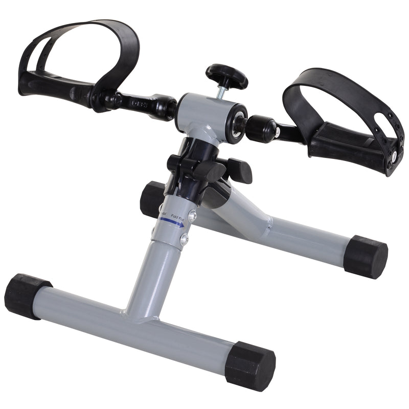 Mini bicicleta ergométrica dobrável com pedal de exercício resistência ajustável para treinamento de pernas e braços 33x34x32 cm prata