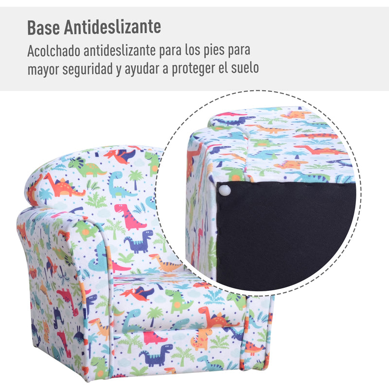 Poltrona Infantil Sofá Poltrona para Crianças com Desenhos Mini Sofá 50x39x44cm Capa de Flanela Moldura de Madeira