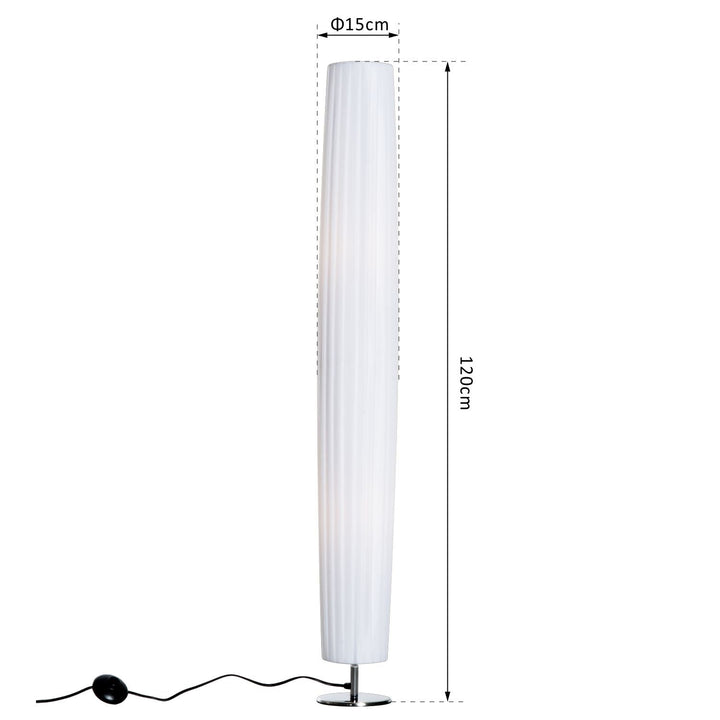 Lâmpada de assoalho moderna com 2 luzes E27 40W e botão de pé com base de aço inoxidável de 120cm - branco