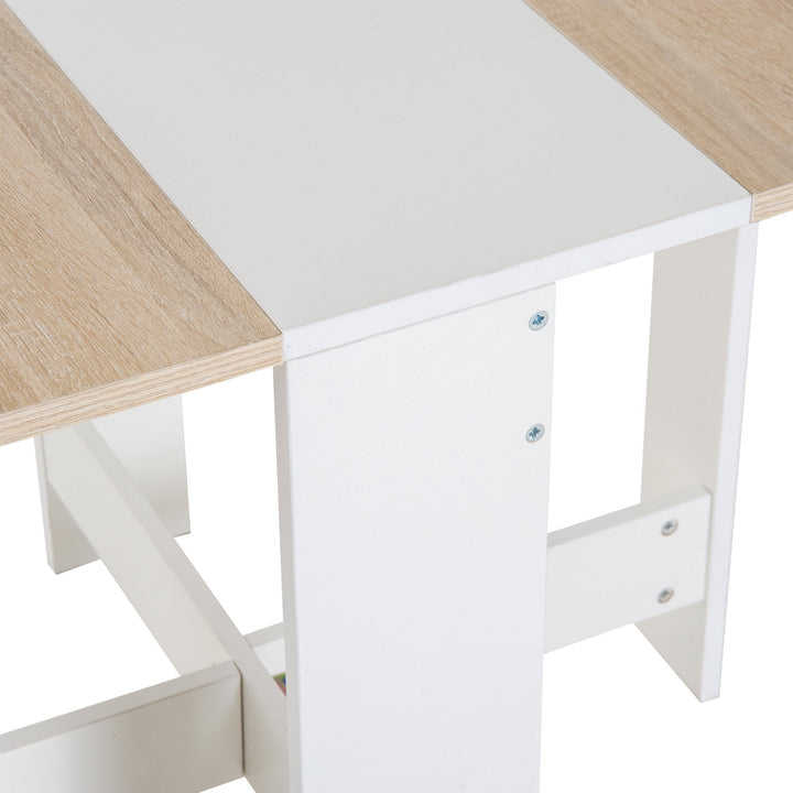 Mesa Dobrável Cozinha Sala de estar Mesa de apoio com 2 Abas Rebatíveis Economiza Espaço Design Moderno 103x76x73,5 cm Madeira