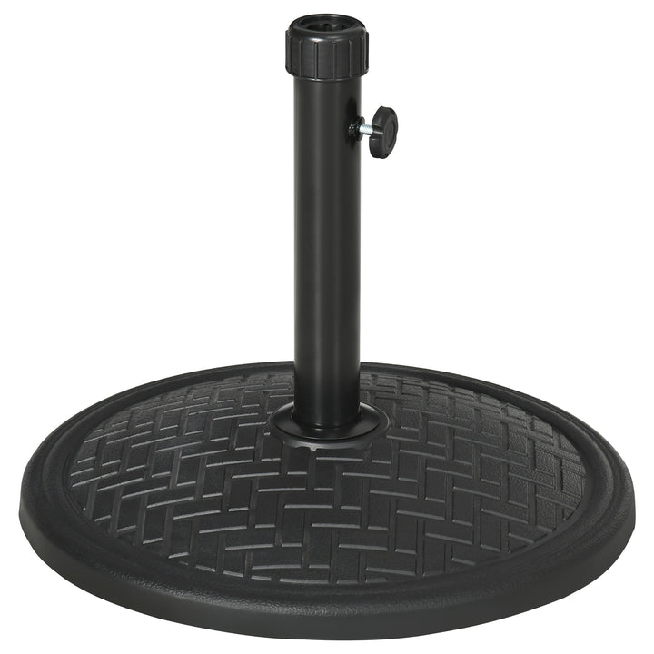 Base para Chapéu de Sol de Cimento Suporte para Chapéu de Sol de 14 kg para Mastros de Ø32-38 mm para Jardim Varanda Pátio Ø46x34 cm Preto