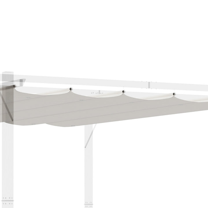 Cobertura para Pérgola 3,5x2,5 m Teto de Substituição Retrátil para Pérgola com 10 Orifícios de Drenagem Creme
