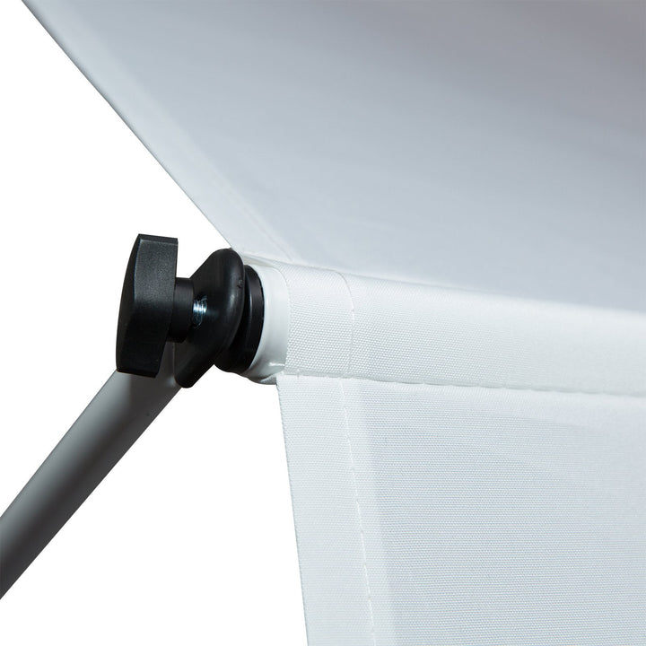 Toldo Manual Retrátil 2x1,5m Toldo Portátil Dobrável de Alumínio com Manivela Altura Ajustável para Jardim Terraço Exterior Branco