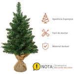 Árvore de Natal artificial pequena com 60 cm de altura com 70 filiais Base de tecido Mini árvore de Natal realista para interiores Verde