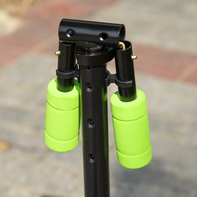 Trotinete para Crianças acima de 3 Anos Dobrável Scooter de 2 Rodas com Guiador Altura Ajustável Freio Posterior e Pedal Antiderrapante Carga 50kg 67,7x34x79,5-89,5cm Verde