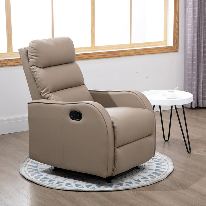 Poltrona Relax com reclinação manual até 160 ° com apoio para os pés retrátil Esponja de densidade estofada em PU 65x89x100cm