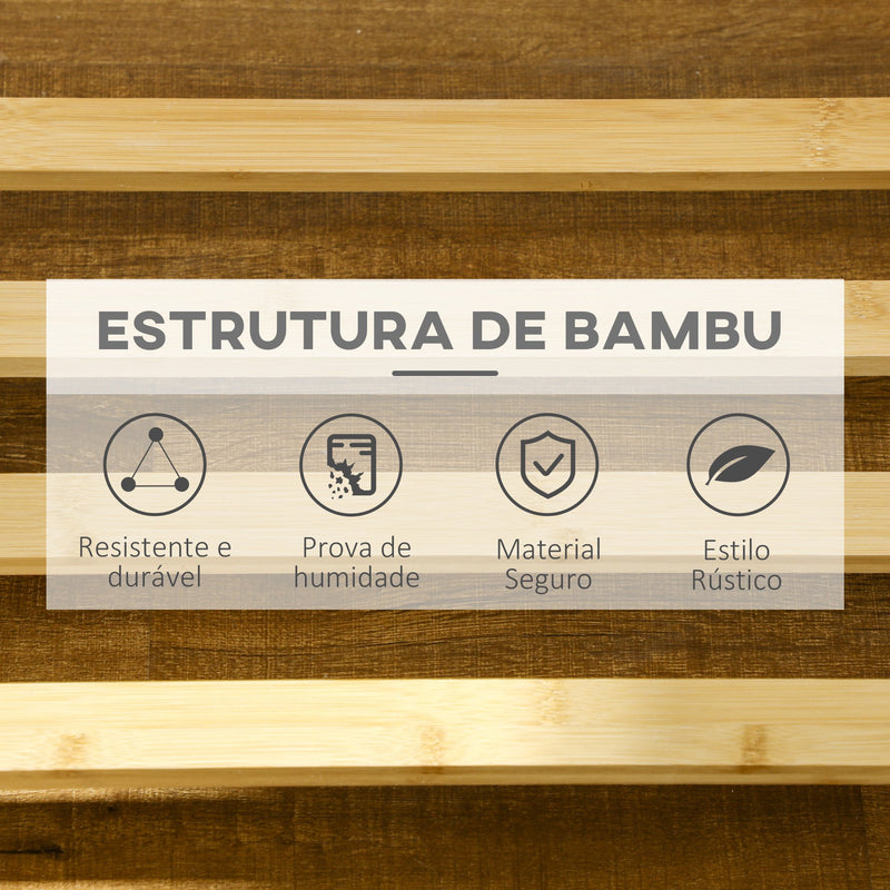 Suporte para Cabides de Bambu com Rodas Porta Cabides Multifuncional com 6 Ganchos Barra e Prateleira para Corredor Entrada Dormitório 100x37x191 cm Madeira