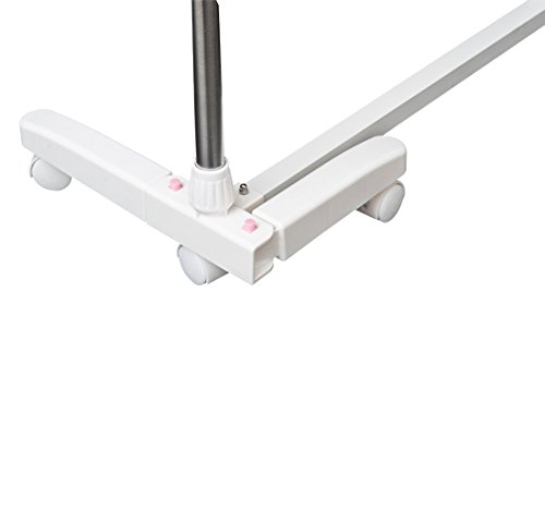 Estendal de Roupa tipo Pendurador Móvel Branco e Aço Inoxidável (80-142) x 55 x 178 cm