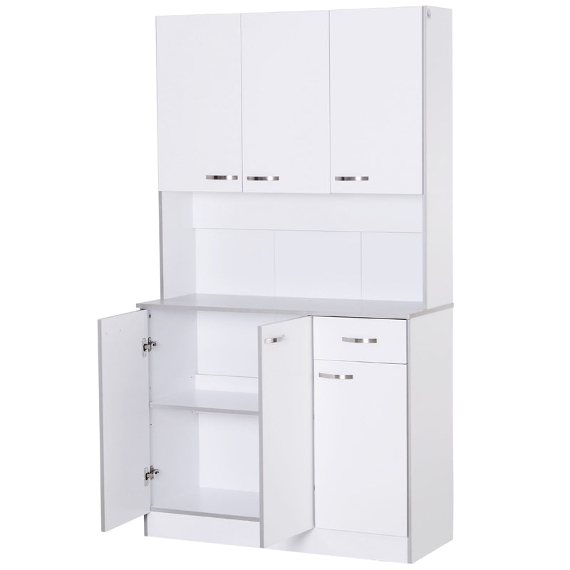 Armário de Cozinha com Prateleira Ajustável para Microondas 101x39x180 Branco